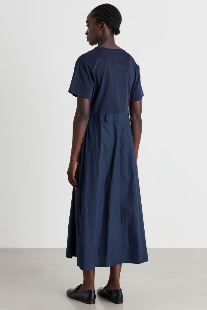 Jersey and poplin dress - BLUE - Intrend - 4