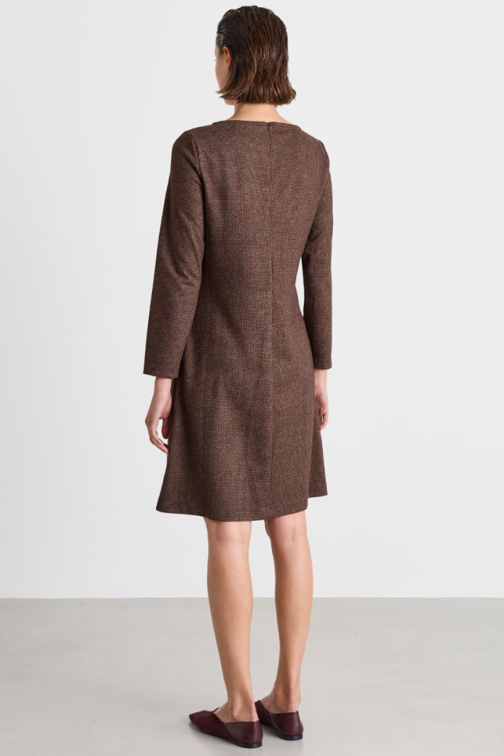 Jacquard jersey dress - BROWN - Intrend - 4