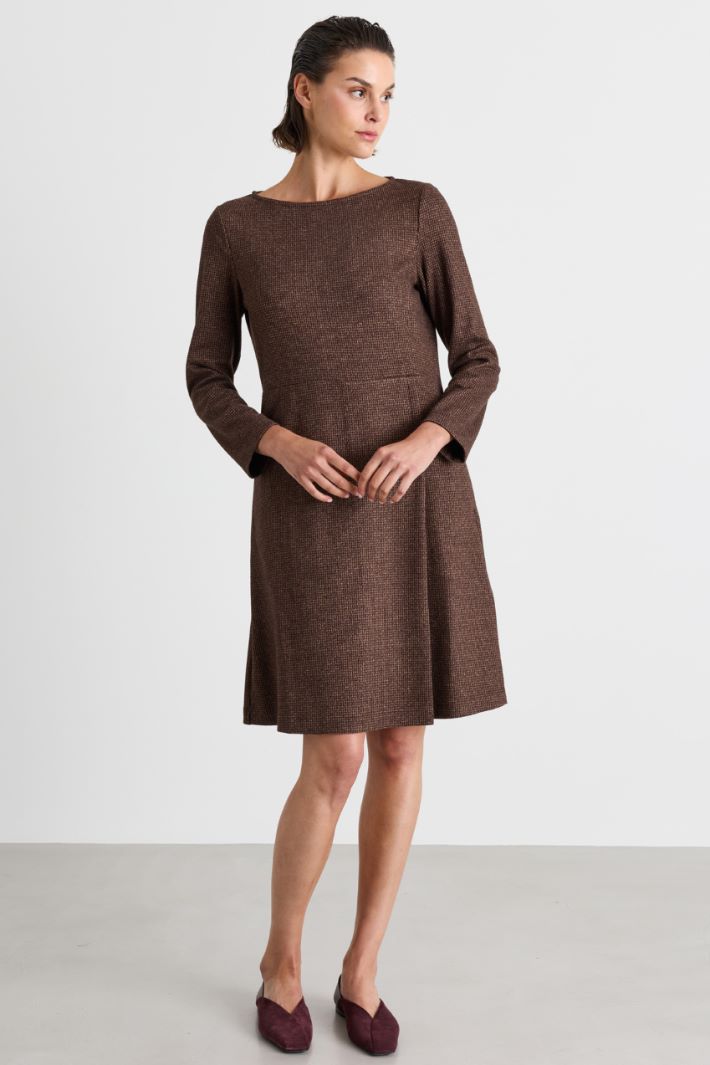 Jacquard jersey dress - BROWN - Intrend - 2