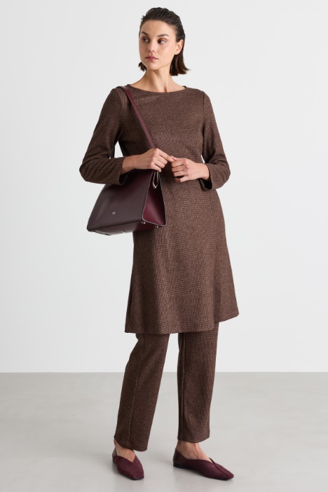 Jacquard jersey dress - Intrend
