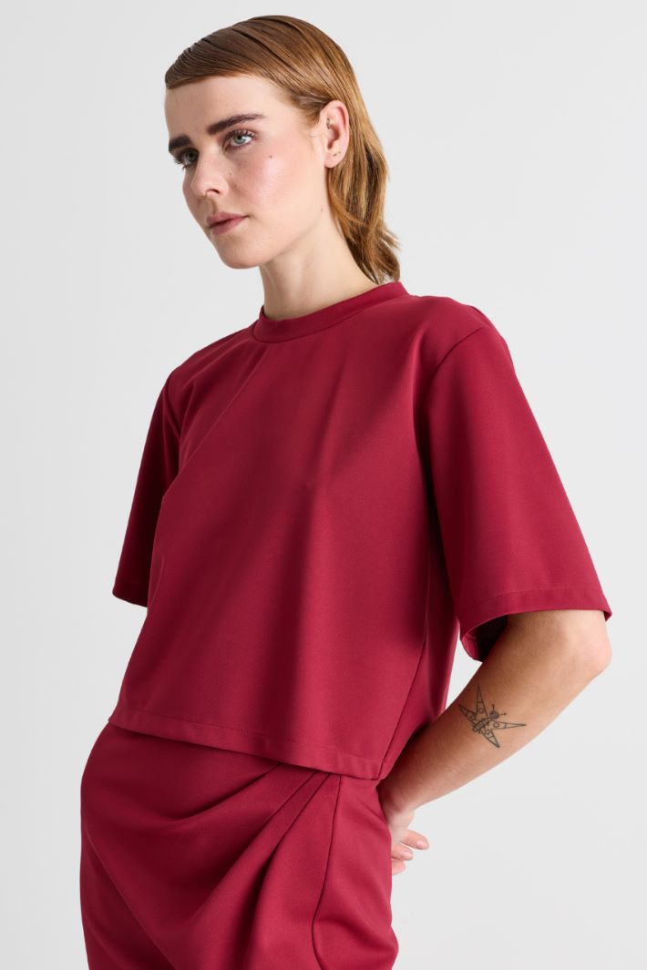 Jersey top and skirt co-ord - RED - Intrend - 4