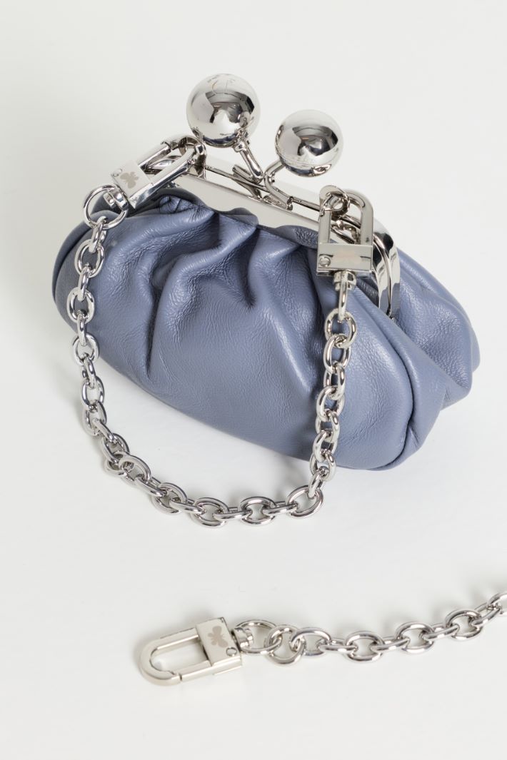 Mini Leather Clutch - LIGHT BLUE - Intrend - 2