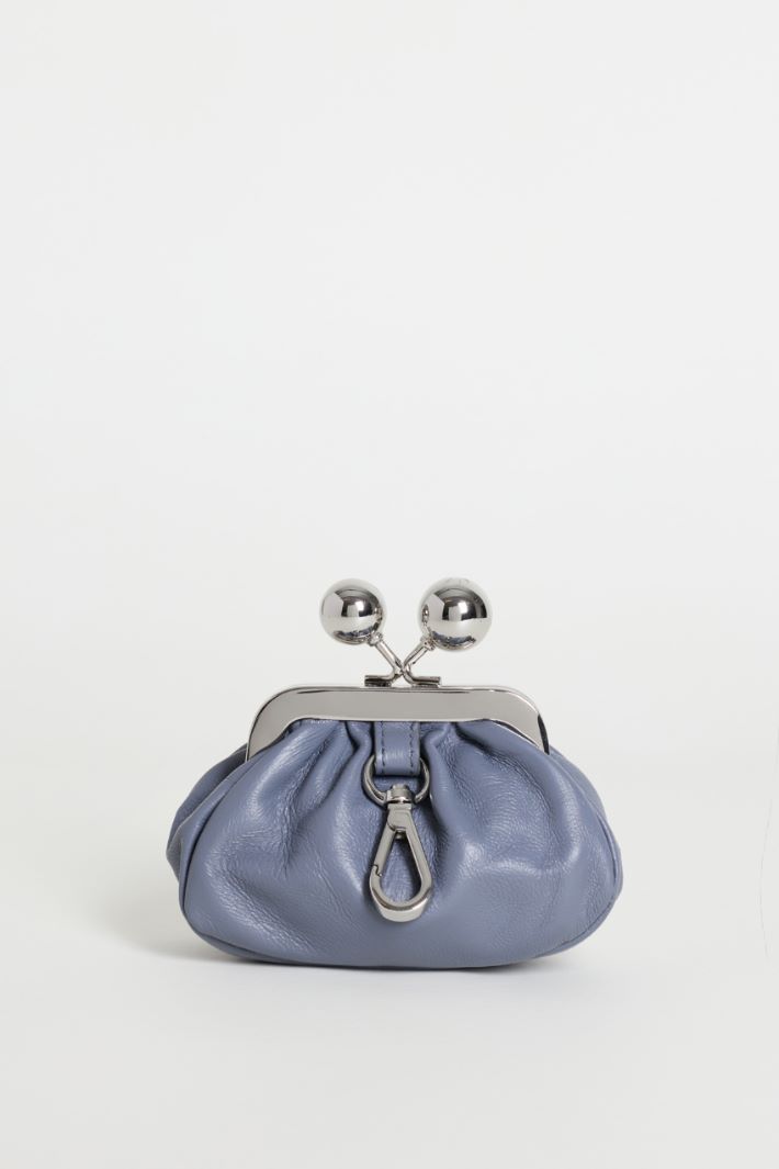 Mini Leather Clutch - LIGHT BLUE - Intrend - 3
