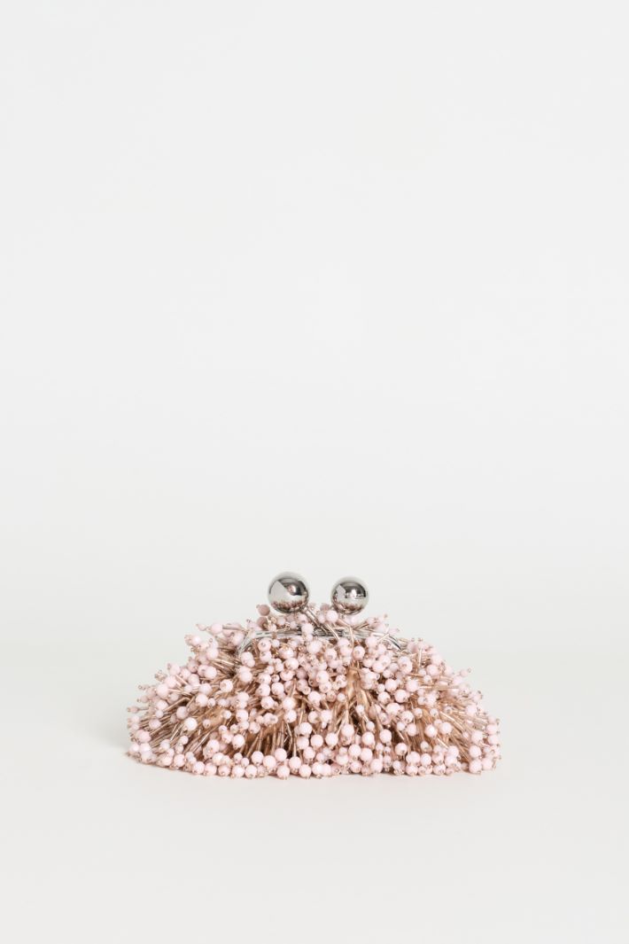 Clutch in in raso e paillettes - ROSA - Intrend