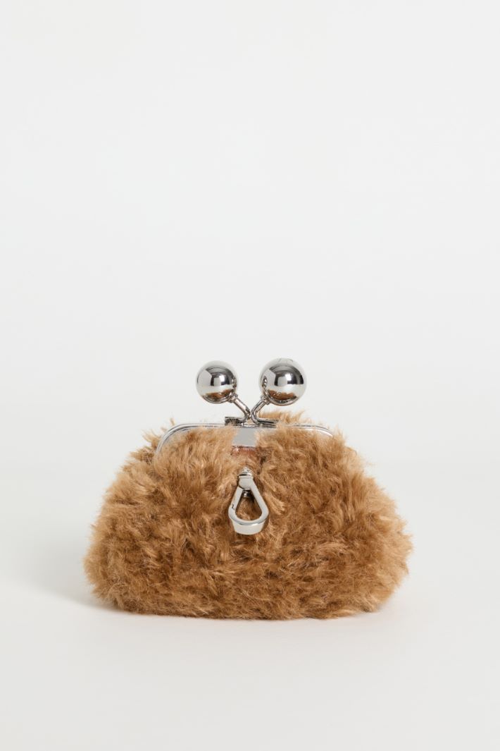 Cosy Fabric Clutch Bag - BROWN - Intrend - 3