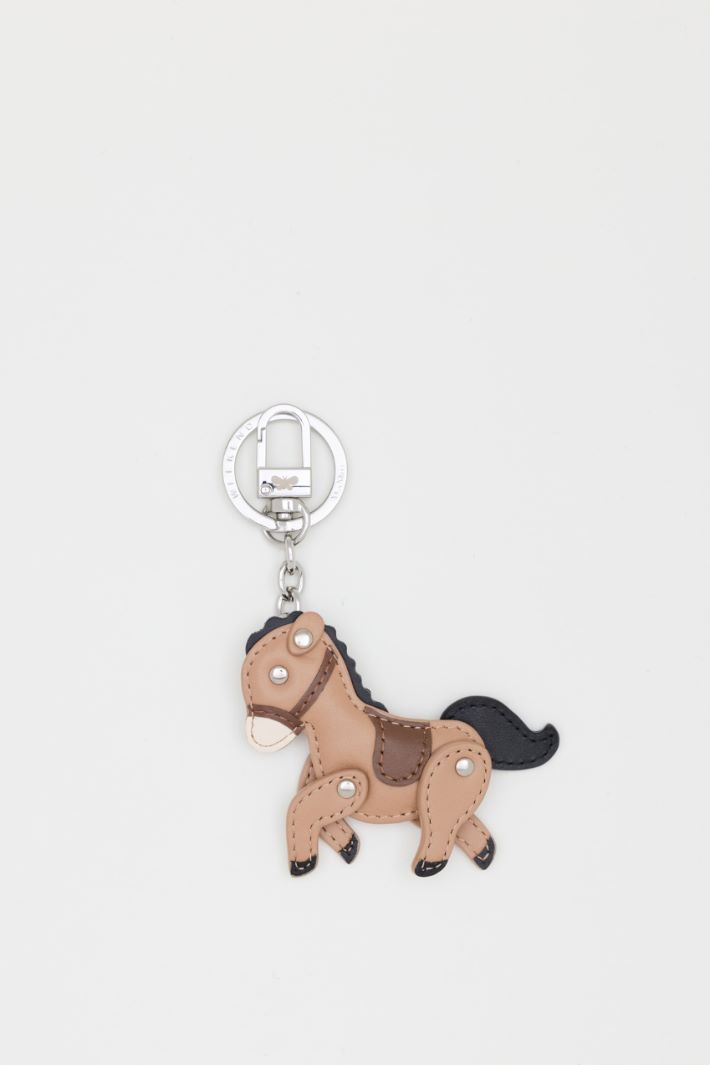 Leather keyring - BROWN - Intrend
