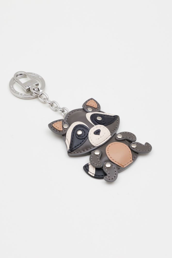 Leather keyring - GREY - Intrend - 2
