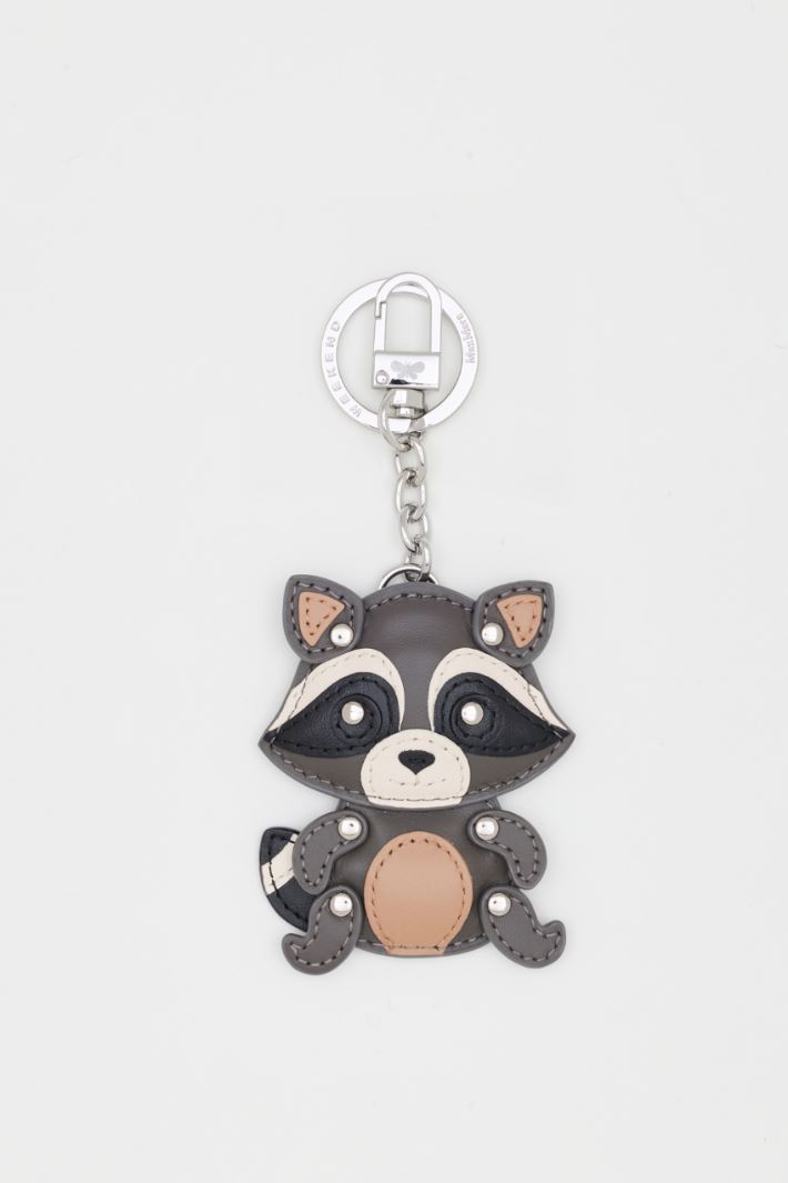 Leather keyring - GREY - Intrend