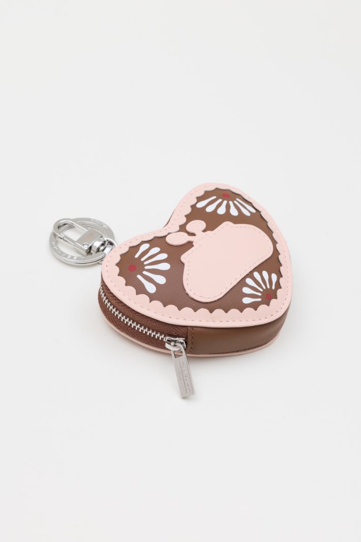 Leather Coin Purse - PINK BROWN - Intrend - 2