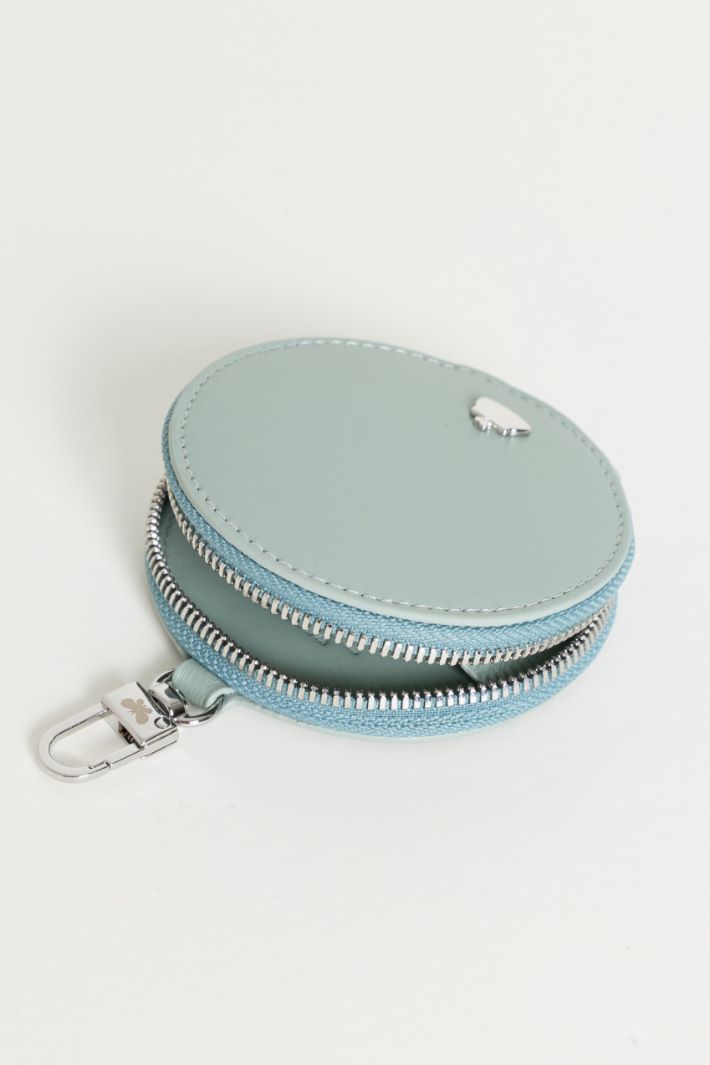 Smooth leather coin purse - LIGHT BLUE - Intrend - 2