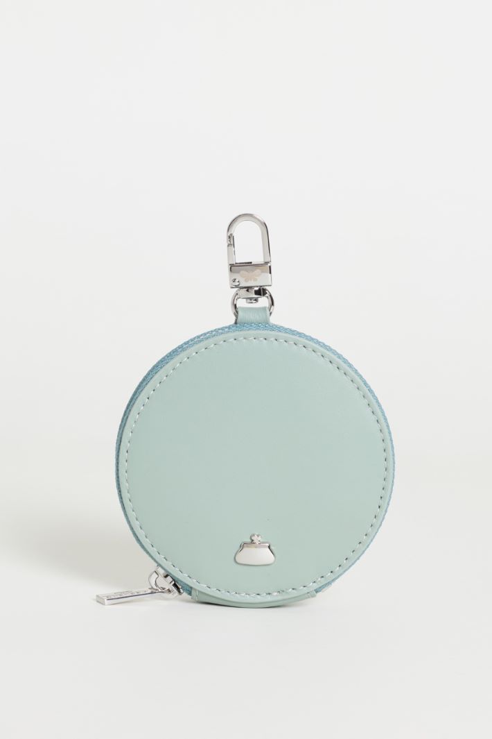 Smooth leather coin purse - LIGHT BLUE - Intrend