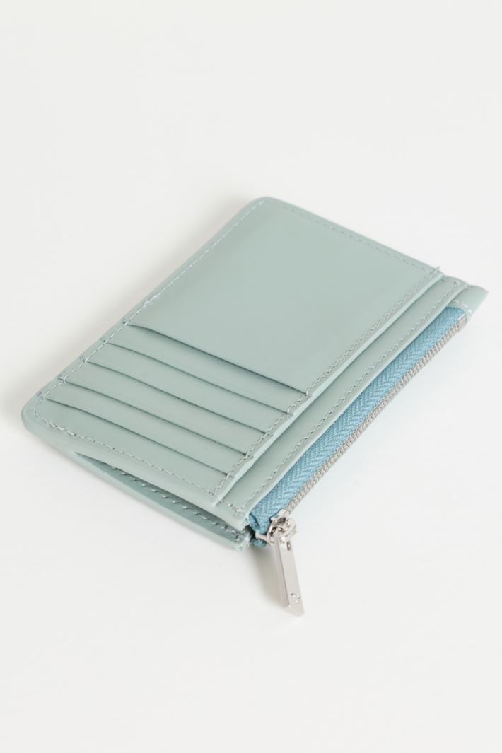 Leather card holder - LIGHT BLUE - Intrend - 2