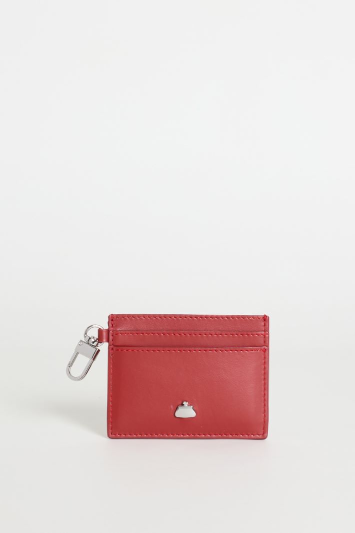 Portacarte flat in pelle - ROJO - Intrend