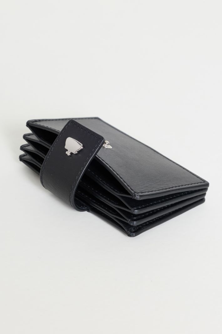 Porta carte in pelle liscia - NERO - Intrend - 2