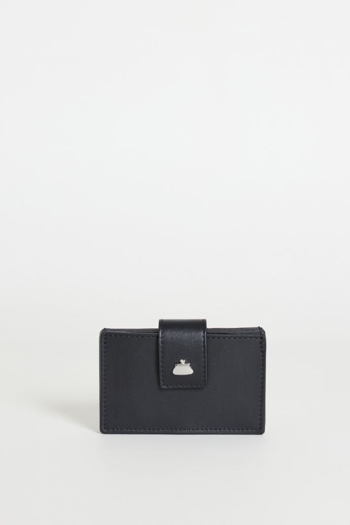 Porta carte in pelle liscia - NERO - Intrend