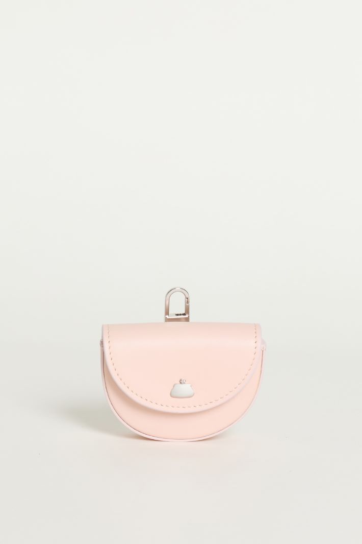 Round leather earbud pouch - PINK - Intrend