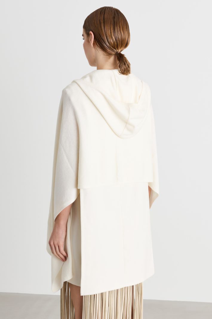 Hooded Cashmere Shawl - WHITE - Intrend - 2