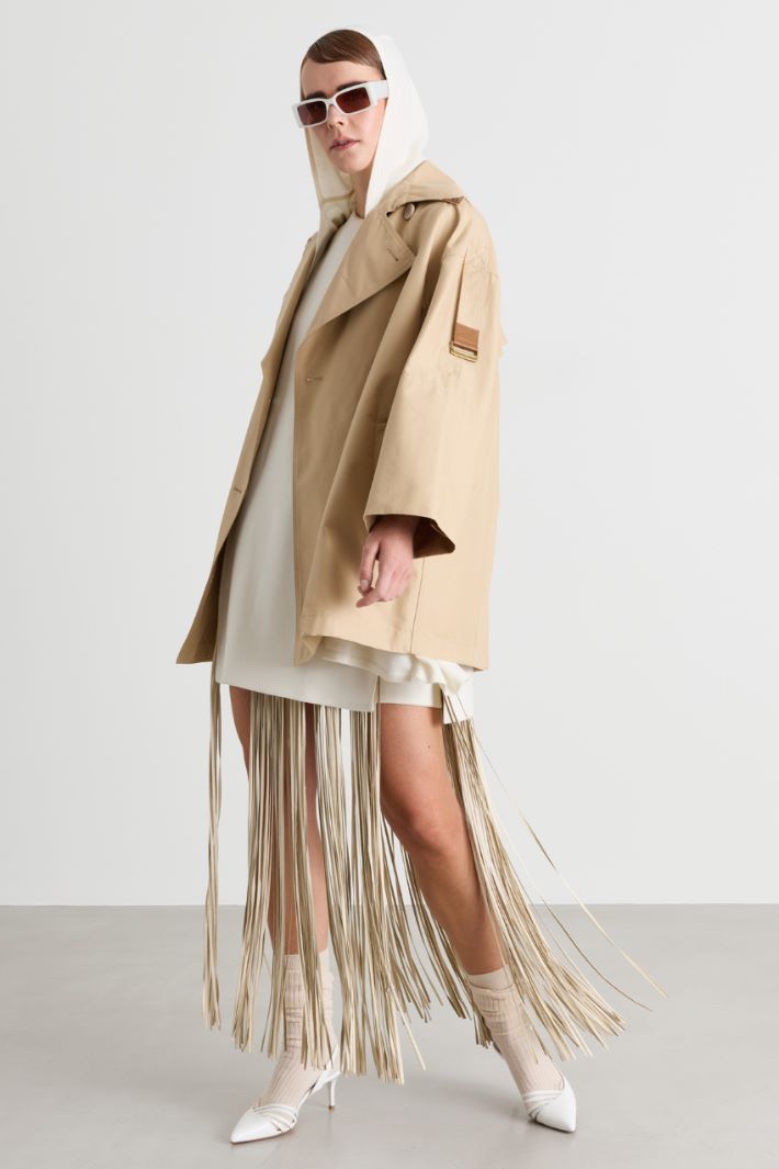 Hooded Cashmere Shawl - WHITE - Intrend