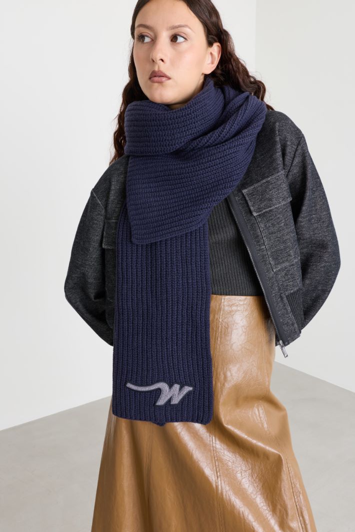 Wool Scarf - BLUE - Intrend