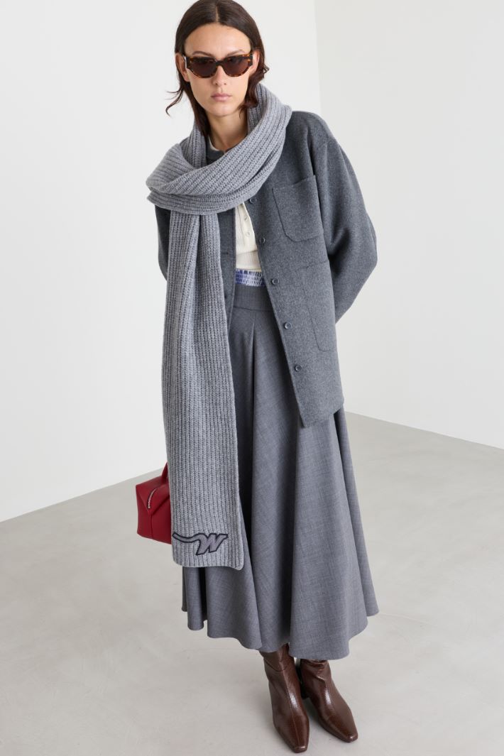Wool Scarf - GREY - Intrend