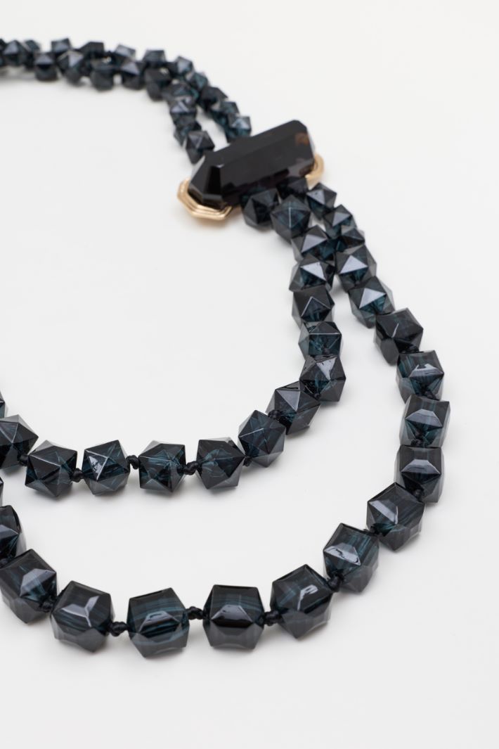 Collana in resina con pietre - NERO - Intrend - 2