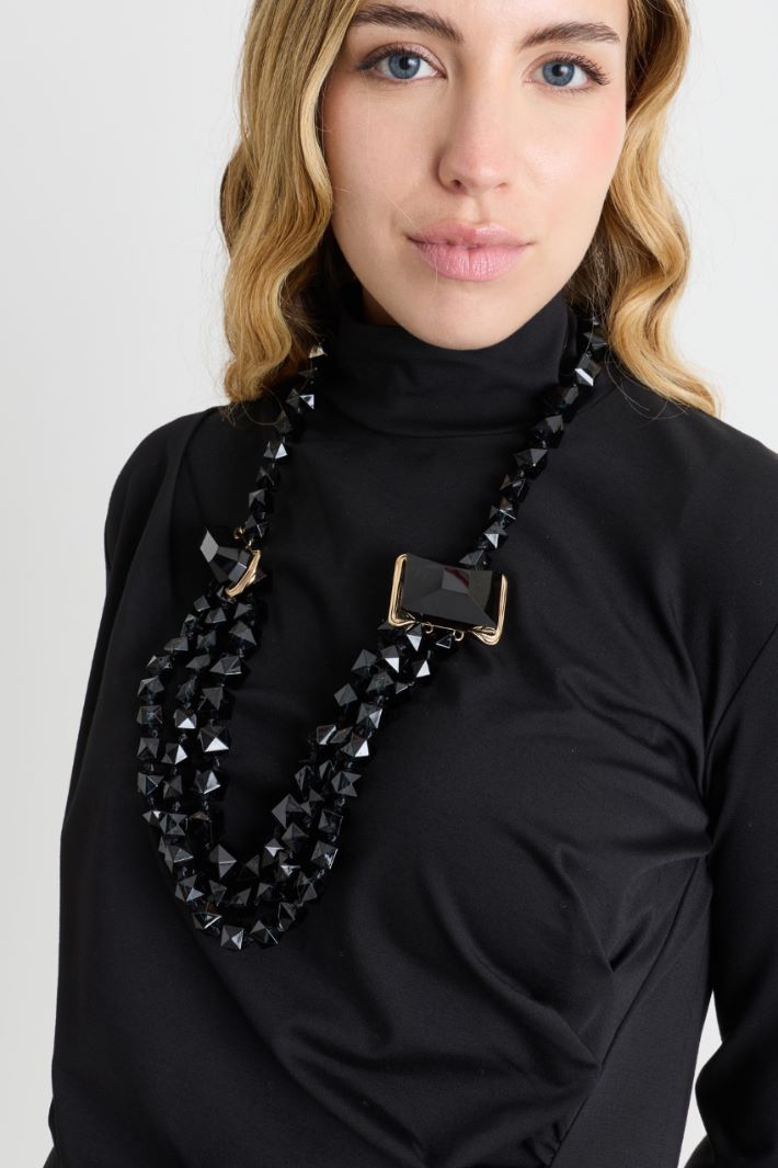 Collana in resina con pietre - NERO - Intrend - 3