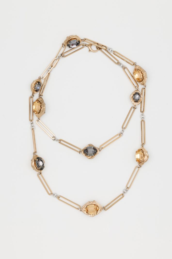 Halskette mit Strass-Anhänger - GOLD - Intrend