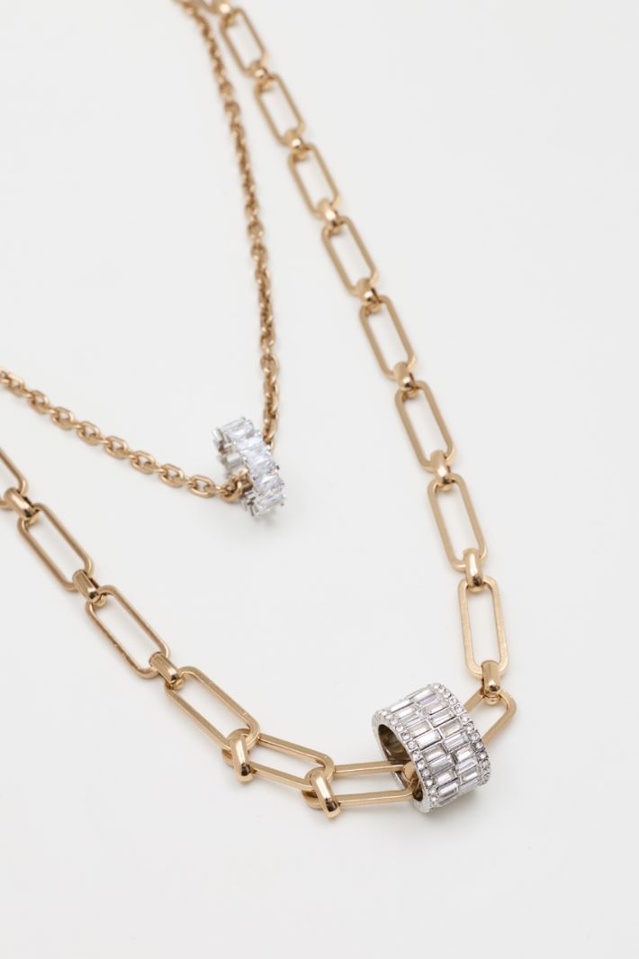 Zweireihige Halskette aus Metall - GOLD - Intrend - 2