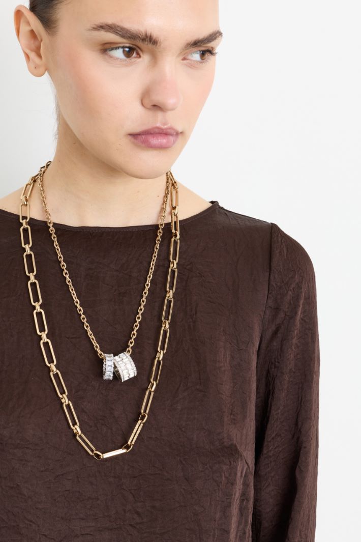 Zweireihige Halskette aus Metall - GOLD - Intrend - 3