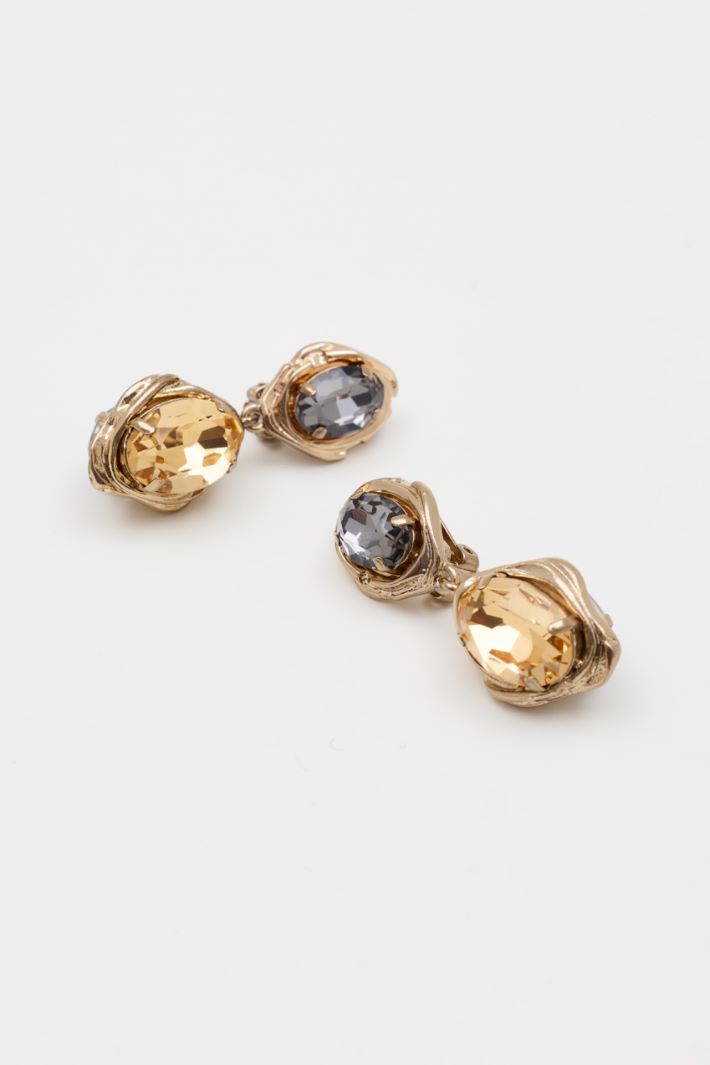 Crystal Dangle Earrings - GOLD - Intrend - 2