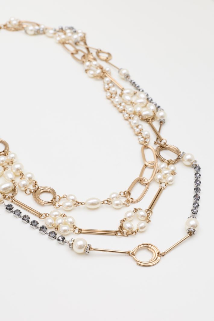 Mehrreihige Perlenkette - GOLD - Intrend - 2