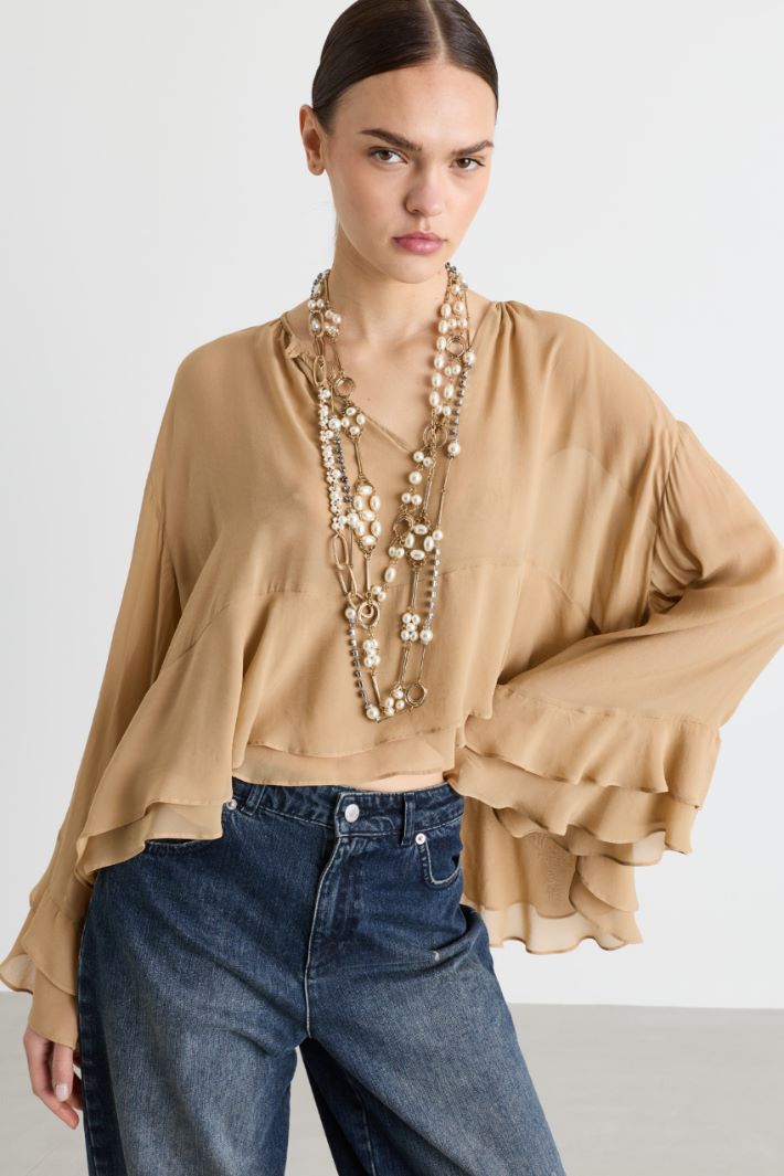 Mehrreihige Perlenkette - GOLD - Intrend - 3