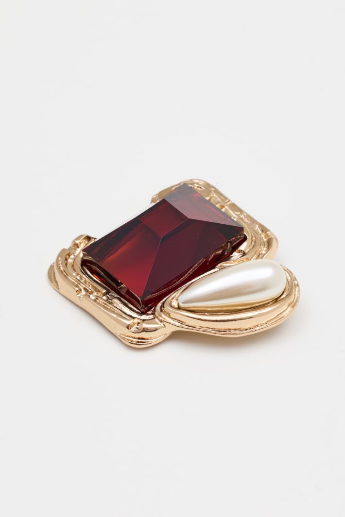 Resin brooch - RED - Intrend - 2