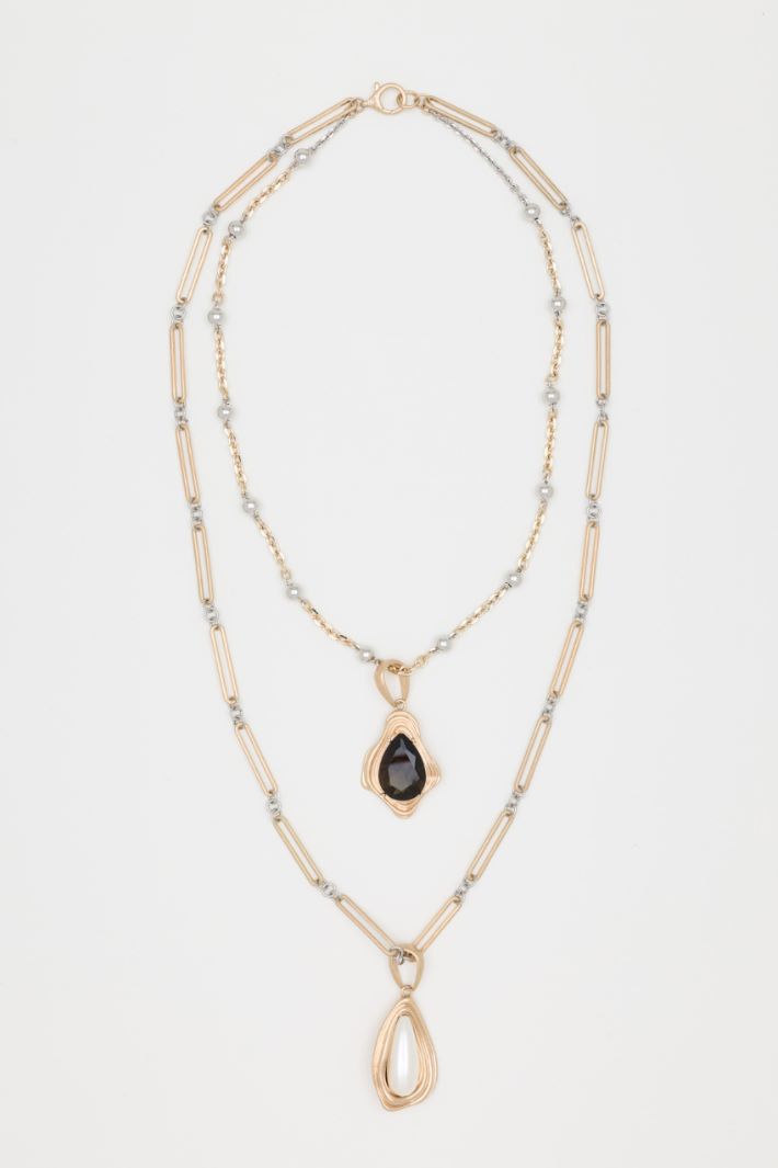 Resin Pendant Necklace - GOLD - Intrend