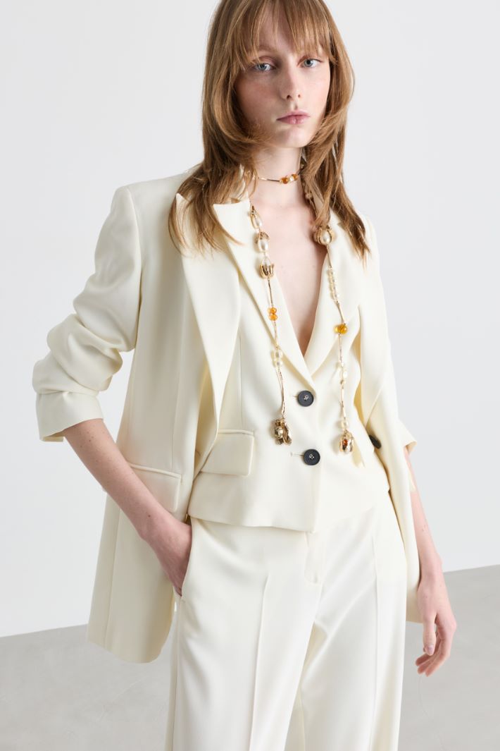 Lange Y-Kette mit Zierelementen - GOLD WEISS - Intrend - 3