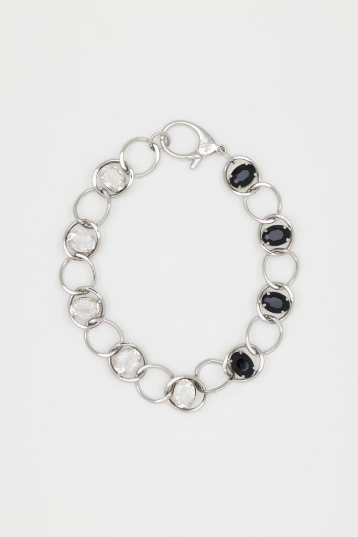 Chunky Rhinestone Choker - SILVER - Intrend