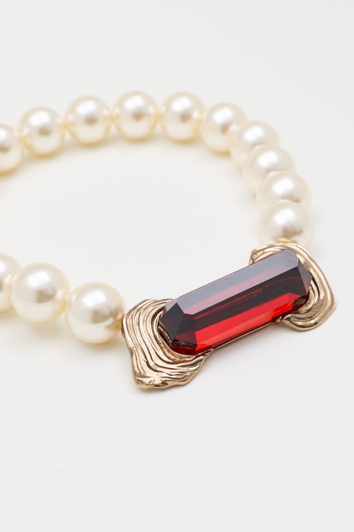 Large Pearl Choker - WHITE - Intrend - 2