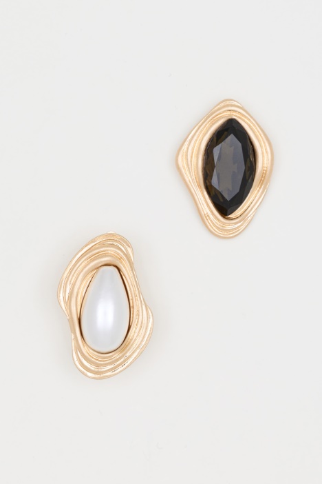 Pearl and Diamanté Earrings - Intrend