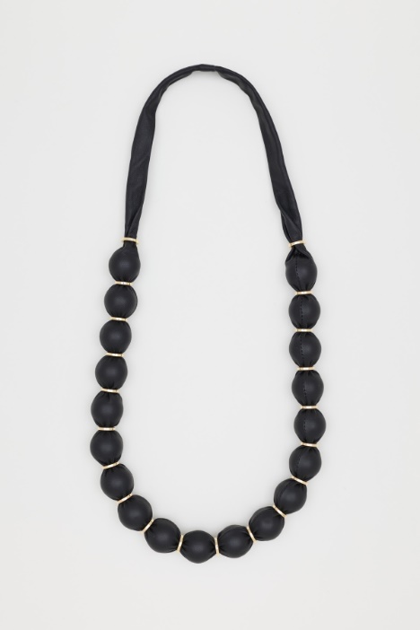 Leather Sphere Necklace - Intrend