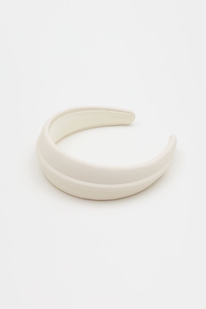 Leather headband - WHITE - Intrend