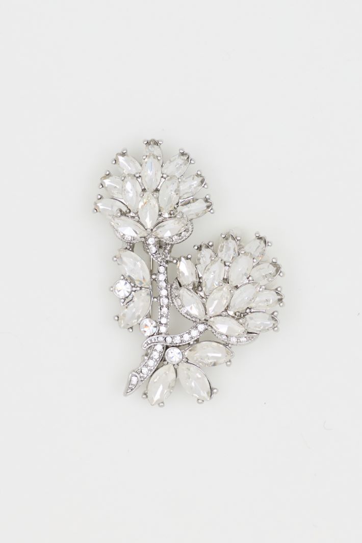 Metal Flower Brooch - SILVER - Intrend - 2
