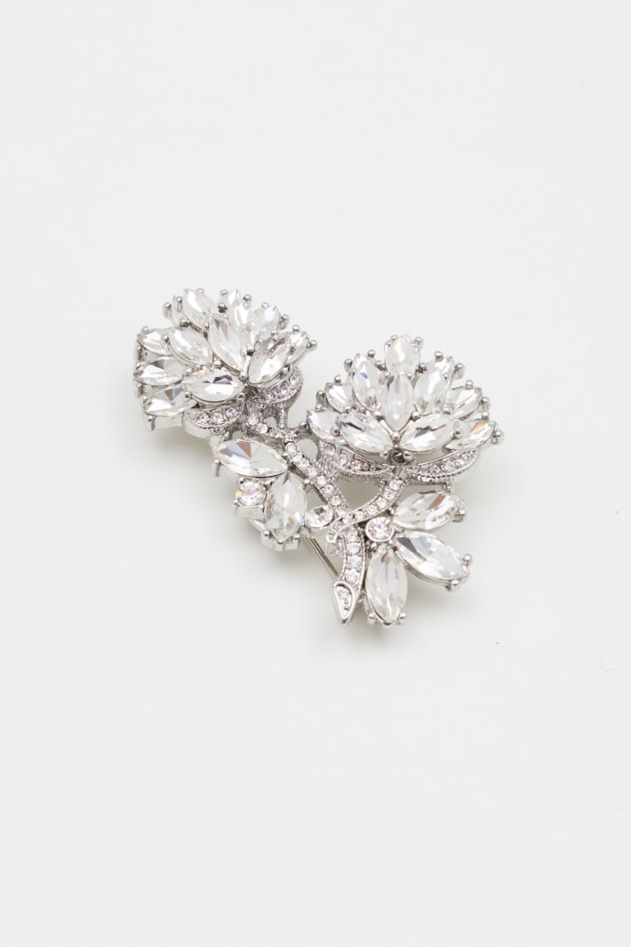 Metal Flower Brooch - SILVER - Intrend
