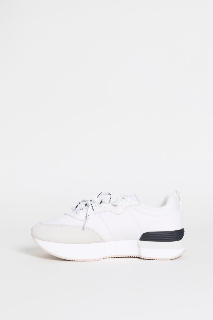Technical Fabric Trainers - WHITE - Intrend - 3