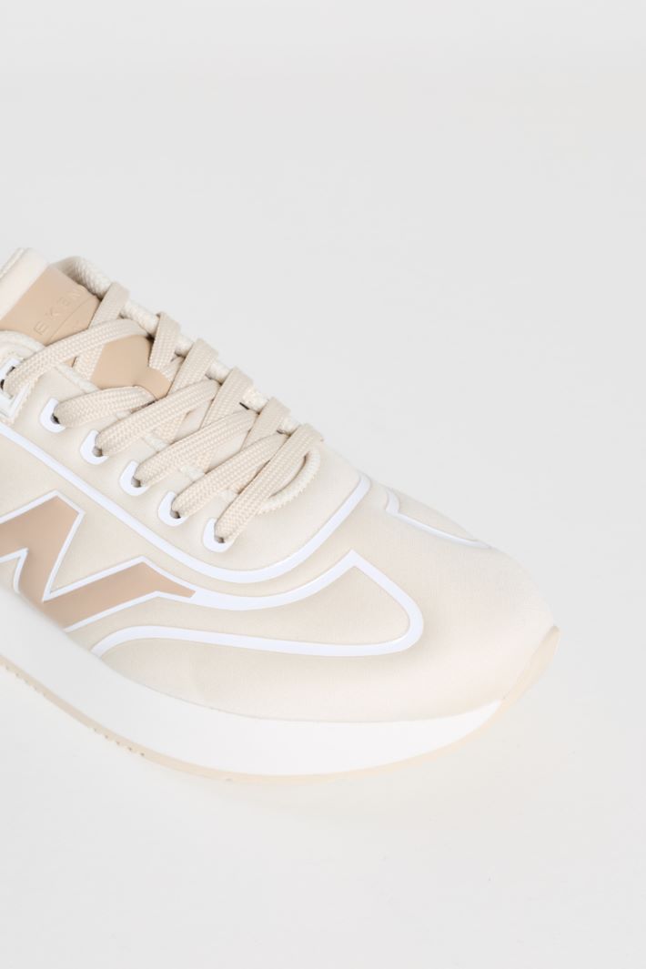 Technical fabric trainers - BEIGE - Intrend - 4