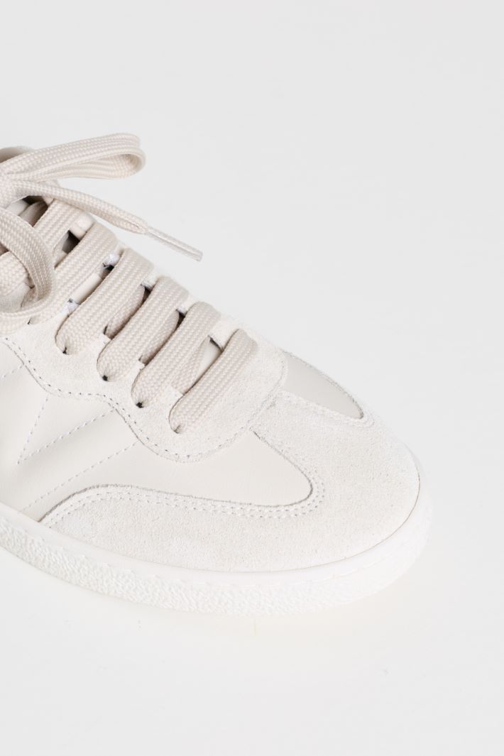 Leather mule trainers - WHITE - Intrend - 4