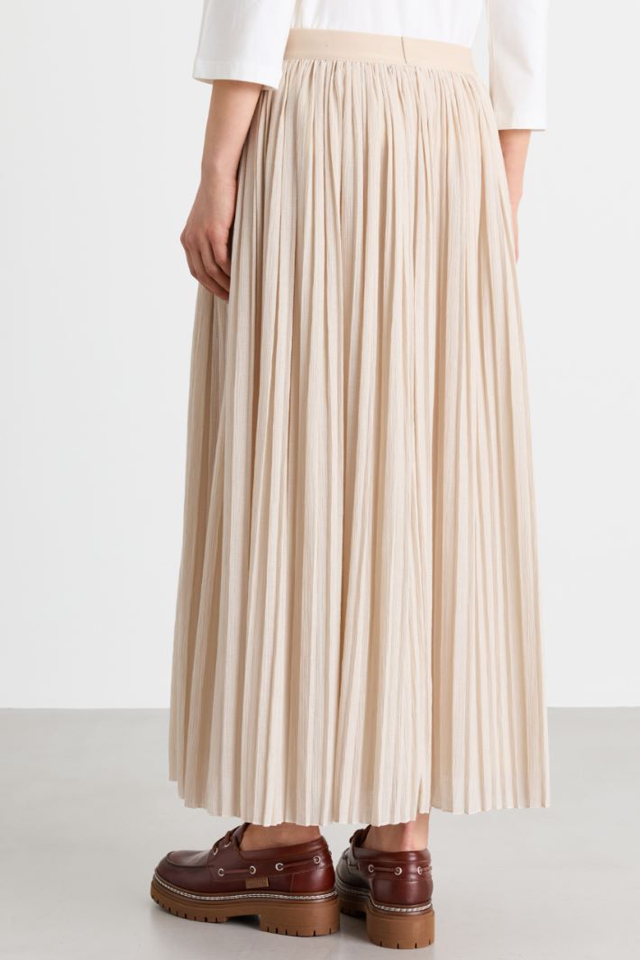 Crêpon jersey skirt - BEIGE - Intrend - 4