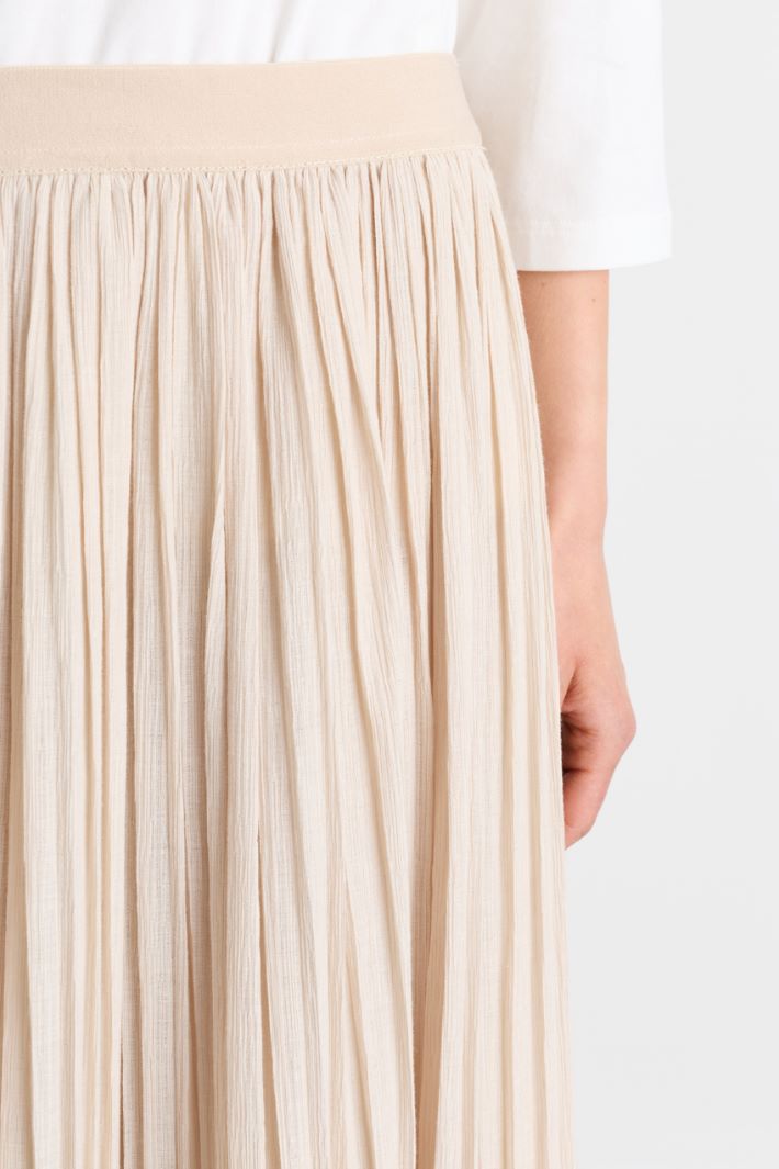 Crêpon jersey skirt - BEIGE - Intrend - 3