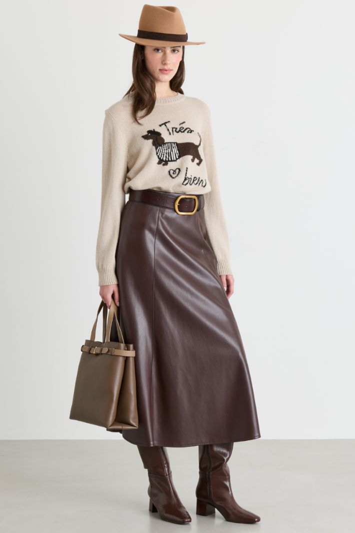 Flared skirt - BROWN - Intrend