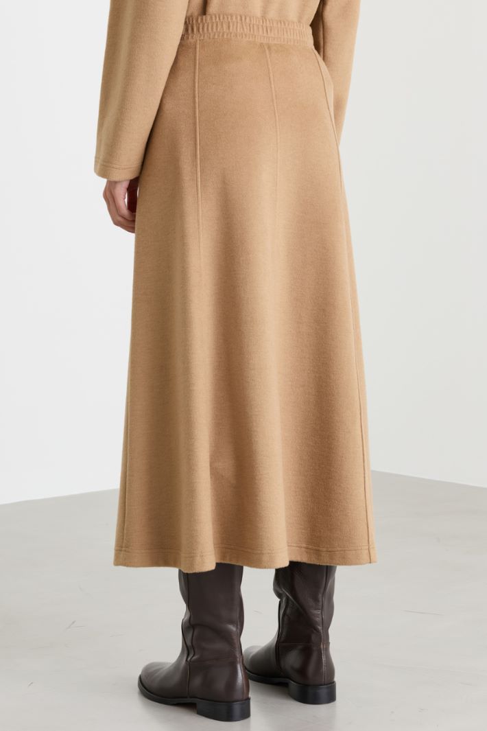 Draped Jersey Skirt - CAMEL - Intrend - 4