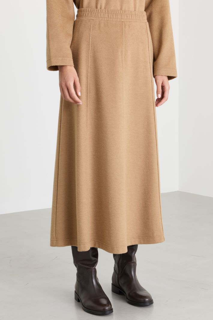 Draped Jersey Skirt - CAMEL - Intrend - 2